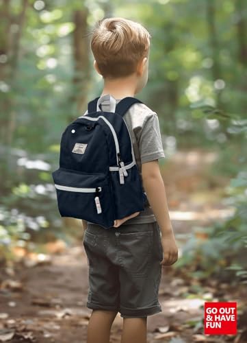 atgark Toddler Backpack for Boys 2-5: Preschool Kindergarten Backpack - 13" Daycare Backpack Fit A4 Folder - color: Dark Blue, style: Ages 2-5 (13" H Fit A4 Folder)