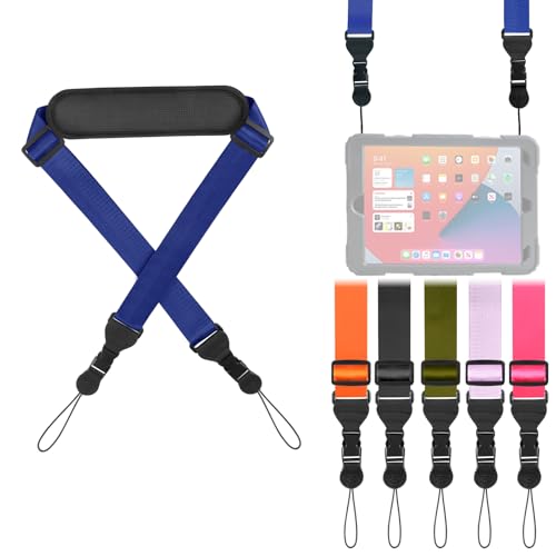 FIEIL Universal Shoulder Strap, Neoprene Padded Bag Strap with Double Adjustable Buckles, Comfortable Neck Lanyard for Camera, Cellphone Tablet,iPad, Laptop, Binocular, Luggage Bag(Prussian Blue) - color: Prussian Blue