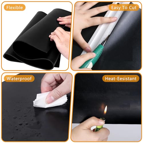 HooTown Solid Rubber Sheets Strips, 12” Wide x 1/8" Thick x 12” Long Neoprene Rubber Rolls Perfect for DIY Gasket Material, Sealing, Liner, Shield, Padding, Mat for Weather Stripping, No Adhesive - size: 12” Wide x 12” Long, style: 1/8" Thick