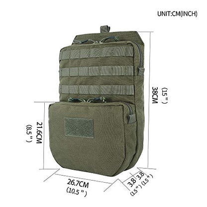 EXCELLENT ELITE SPANKER Tactical MOLLE Hydration Pack for 3L Hydration Water Bladder Molle Vest Accessory - color: Ranger Green