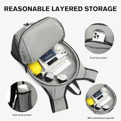 Ultra-Light Soft Daypack 15L/20L, Cushioned Breathable Back Panel Backpack, Lightweight Packable Travel Backpack (Gray, 20L) - color: Gray, size: 20L