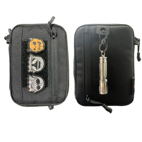 ROARING FIRE Picofire Pro EDC Pouch Organizer - [Small Tool Pouch] for Electronics, Cables, Flashlights - with YKK Zippers, Weatherproof Resistant 500D Nylon for pouches men (black) - color: black