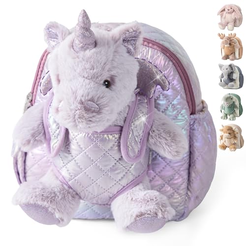Moonkie Hug & Go Unicorn Toddler Backpack – Soft Plush Bag with Detachable Toy for Girls Aged 2–4 | Perfect for Daycare, Travel & Birthday Gifts for 3-Year-Old Kids - color: Unicorn