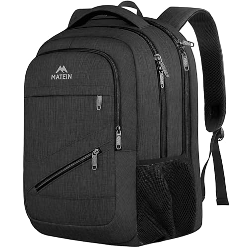 MATEIN 17 Inch Work Laptop Backpack, Large College Computer Bookbag with TSA Laptop Compartment, Water Resistant Business Travel Backpack with Anti Theft Pocket, Graduation Gifts for Men Women - color: Black, size: 17 Inch