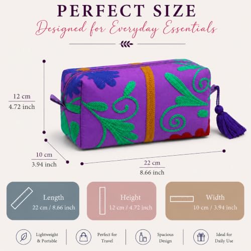 Huar Travel Makeup Bag- Large Capacity Cosmetic Bags for Women - color: Purple