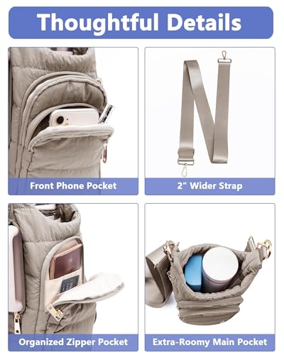 Water Bottle Holder with Strap for 30/32 oz, Crossbody Water Bottle Carrier Bag with RFID Blocking Phone Pocket - color: Black