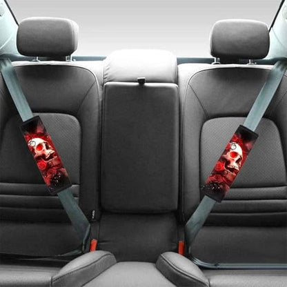 Dreaweet Red Rose Skull Seat Belt Covers for Women 2 Pack Car Seat Belt Cover Shoulder Seatbelt Pads Cover Halloween Car Car Accessories Soft Seat Belt Cushion Shoulder Strap - color: Rose Skull