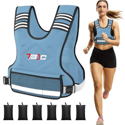 TB3C Adjustable Weighted Vest Woman, 4-10/11-20/20-30 LB Weight Vest for Women, Plus Size Womens Weighted Vest - color: Blue, size: 11-20LB