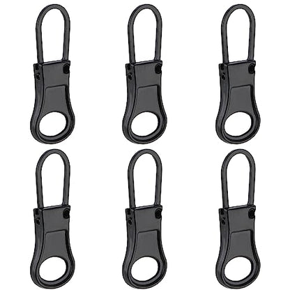 Ouligay 6pcs Zipper Pull Replacement Detachable Zipper Pull Tab Metal Zipper Pull Cord Extender Zipper Pull Repair Kit for Backpack Luggage Suitcase Purse Jackets Jeans Coat