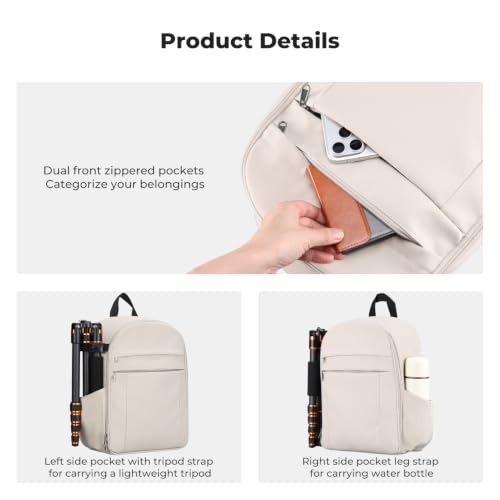 K&F CONCEPT Camera Backpack, DSLR/SLR/Mirrorless Photography Camera Bag - color: 08-beige&black