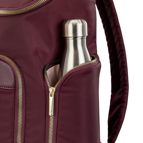 Samsonite Mobile Solutions 2 Deluxe Backpack, Laptop & Tablet Backpack with Padded Compartments, Front Zippered Pocket with Organizer, Water Bottle Pockets, StackIt™ Strap, Work & Travel Bag - Merlot - color: Merlot