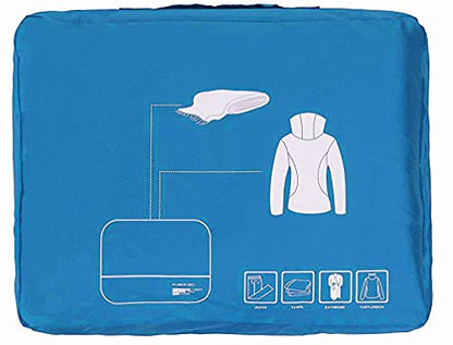 Packing Cubes Set Travel Luggage Organizers Suitcase Lightweight Accessories (Sky Blue) - color: Sky Blue