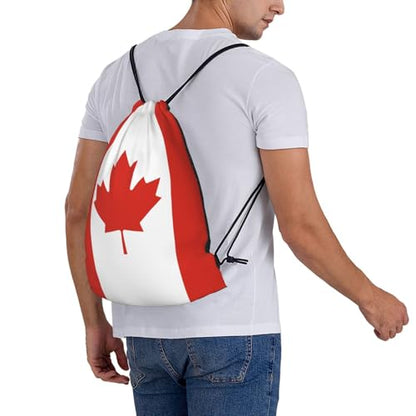 Canada Flag Drawstring Bag Sport Gym Backpack Beach Travel Sack Draw String Yoga Bag For Men Women - color: Canada Flag