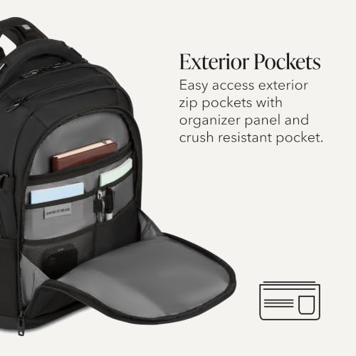 SwissGear Travel Tech Pro Laptop Backpack – Fits Laptops up to 16” – ScanSmart TSA-Friendly Backpack with Multiple Organizer Pockets – Black - color: Black, style: Travel Tech Pro