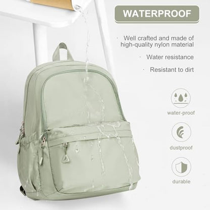 suwasp Casual Laptop Backpack for Women Men Waterproof Lightweight Backpacks Bag 15.6inch Laptop Daypack Large Capacity Backpack, Light Green - color: Light Green-m