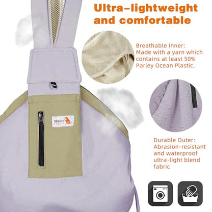 Dog Carrier Sling, Dog Carriers for Small Dogs Up to 20lbs, Purple - color: Purple