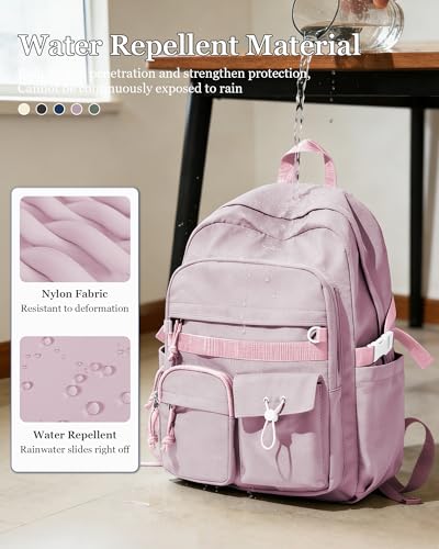 weradar Aesthetic College Backpack Women,Students Casual Travel Daypacks,High School Bookbags For Teen Girls,Cute School Backpack With Lots of Pockets(purple) - color: A2-purple