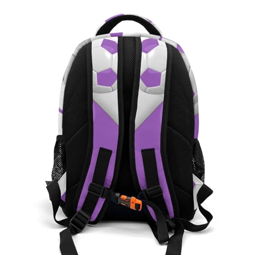 Personalized Name 16.5 Backcpack Sport Ball Athlete Player Soccer Purple Toddler Backpack for School Gym Girls Boys Elementary Kids Backpack - color: Purple
