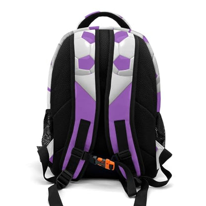 Personalized Name 16.5 Backcpack Sport Ball Athlete Player Soccer Purple Toddler Backpack for School Gym Girls Boys Elementary Kids Backpack - color: Purple