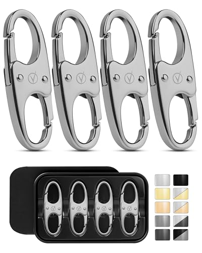 Vantamo Premium 4 Zipper Clips Anti Theft for Backpack, Luggage & Purse, Pull Replacement Zipper Locks, Purse Clip for Travel - color: Dark Gray Matte