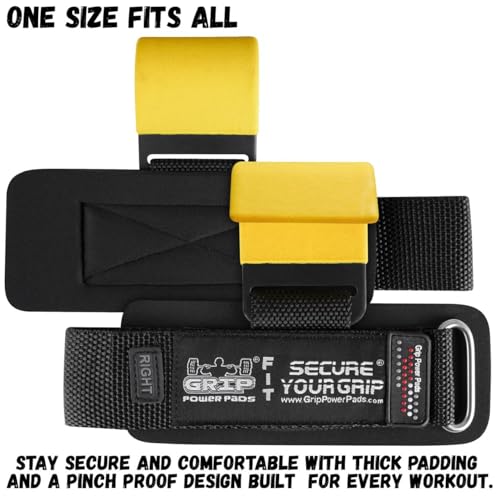 Weight Lifting Rod Hooks Heavy Duty Wrist Wraps Power Weight Lifting Training Gym Grips Straps Set of 2 - color: Yellow, size: WOMEN-Wrist Size Small/Medium