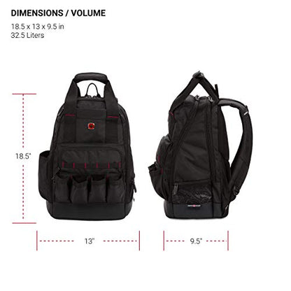 SwissGear Tool Bag Backpack, Fits Up to 15-Inch Laptop, Work Pack, Black - color: Black, size: Medium
