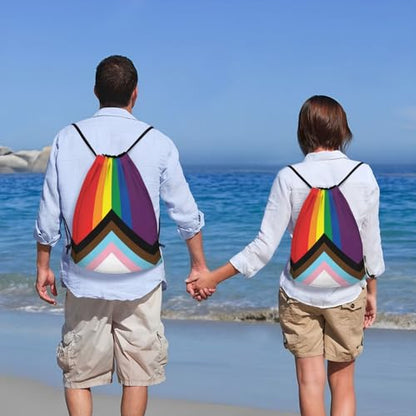 Rainbow Pride LGBT Drawstring Backpack Bag Sport Gym Dance Beach Travel Sackpack for Women Men - color: Lgbt_ddd00649