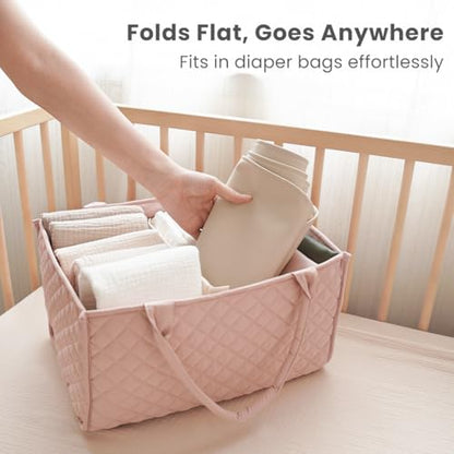 Konssy Faux Leather Baby Changing Mat 2 Pack, Oval, 30"x17" - color: Blush,Beige, size: Oval