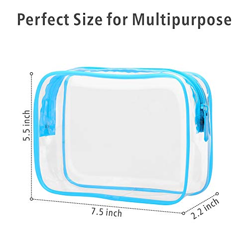 PACKISM Clear Cosmetic Bag, TSA Approved Clear Makeup Bag Travel Toiletry Bag, Beauty Quart Size Bag, 3 Pack, Black White Blue - color: White Black Blue, size: Medium Set (Standard)