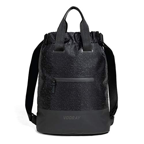 VOORAY 23L Flex Cinch Drawstring Backpack – Lightweight Travel Bag, Weekender & Sports Gym Bag for Women and Men - color: Black Foil