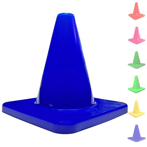 LVL10 Pro Training Cones - 6" Soccer Training Cones for Sports - for Basketball, Football, Basketball and Agility Drills - Soccer Field Markers that Won't Crack, Slide or Fly - color: Blue, style: 20 Pack