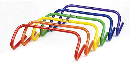 Champion Sports Speed Hurdles – Lightweight Adjustable Agility & Jump Training for Athletes - Speed & Stride Drills, Soccer, Football & Track - style: 6" Assorted (Set of 6 Hurdles)