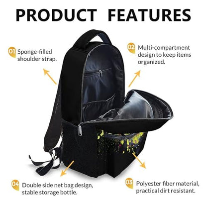 Boys School Backpack Kids Tennis Backpacks Bookbag Back to School Supplies, 17 Inches Large Capacity Cool Sport Back Pack for Kindergarten Elementary Middle (Black) - color: Color 5