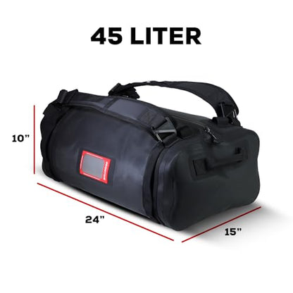 Uncharted Supply Co. The Vault Waterproof Duffel Bag - Airtight bag with Backpack Straps, Carry-On Size, Perfect for travel, boating, camping, recreation. (Black, 45L) - color: Black, size: 45L