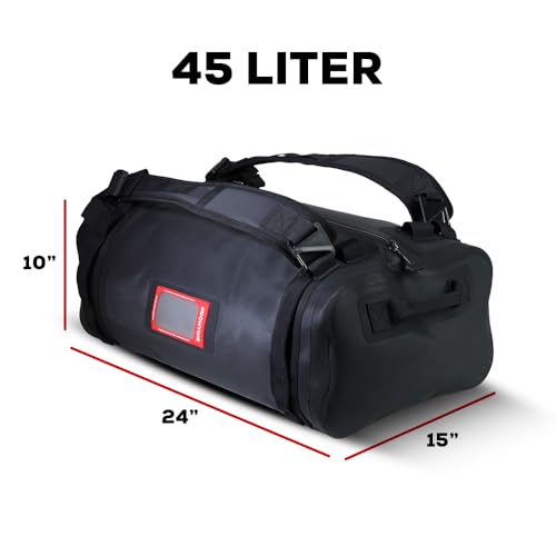Uncharted Supply Co. The Vault Waterproof Duffel Bag - Airtight bag with Backpack Straps, Carry-On Size, Perfect for travel, boating, camping, recreation. (Black, 45L) - color: Black, size: 45L
