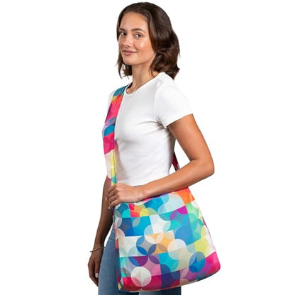 Nanobag Sling 19L Foldable Packable Crossbody Grocery Bag for Men & Women - color: Color Blocks