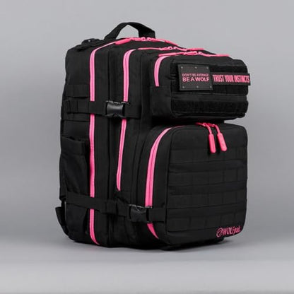 WOLFpak 35L Meal Prep Management Backpack (Black Neon Pink) | Easily Store & Organize Food Storage Containers w/Built-In Lunch Box, Cooler, Travel, Insulated Bag - color: Black Neon Pink