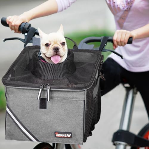 Pet Carrier Bicycle Basket Bag Pet Carrier/Booster Backpack for Dogs and Cats with Big Side Pockets,Comfy & Padded Shoulder Strap,Travel with Your Pet Safety（Titanium） - color: Titanium