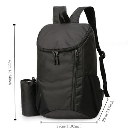 Portable Foldable Backpack Folding Mountaineering Bag, Ultralight Outdoor Cycling Rucksack, Travel Hiking Knapsack (Black) - color: Black