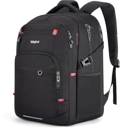 48L Expandable Laptop Backpack, Anti-thief Travel Backpack, Airline Approved Business Waterproof Carry on Luggage, Fits 17.3" Laptop for Men Women - color: Black, size: 17.3 inches