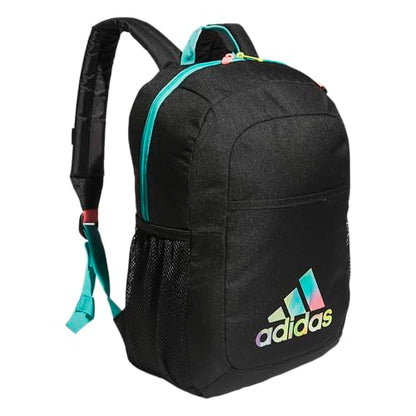 adidas Ready Small Backpack for women and men, durable laptop bag for work - color: Black/Semi Mint Rush Green/Acid Red