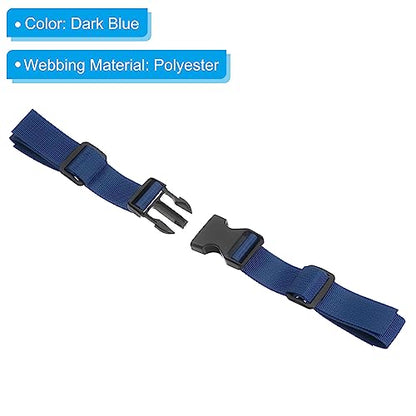 PATIKIL Backpack Chest Strap, 2 Pack Polyester Webbing Adjustable Replacement Strap with Quick-Release Buckle for Bag Outdoor Hiking Cycling, Dark Blue