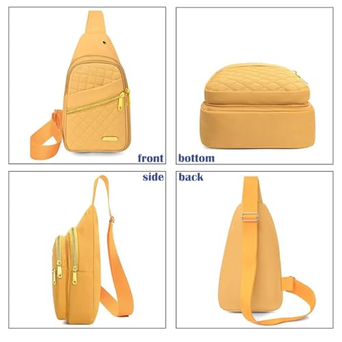 Crossbody Small Sling Backpack Sling Bag for Women Men, Chest Bag Daypack Crossbody for Travel Sport Running Hiking (Yellow) - color: Yellow