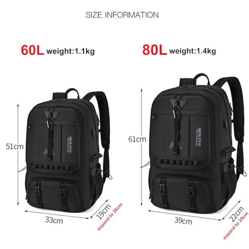 80L Large Travel Backpack with Shoe Compartment,Expandable Business Carry On Backpacks,Laptop Backpack with USB Charging Port (80) - size: 80