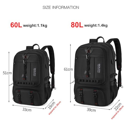 80L Large Travel Backpack with Shoe Compartment,Expandable Business Carry On Backpacks,Laptop Backpack with USB Charging Port (60) - size: 60