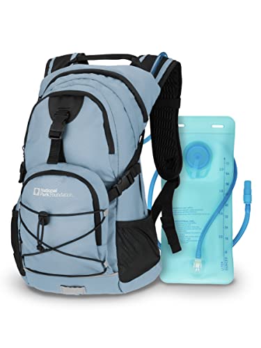 National Park Foundation 18L Hydration Backpack with 2 Liter Hydro Water Bladder Bag, Lightweight Daypack for Cycling, Hiking, Running, Climbing, for Men Women Kids