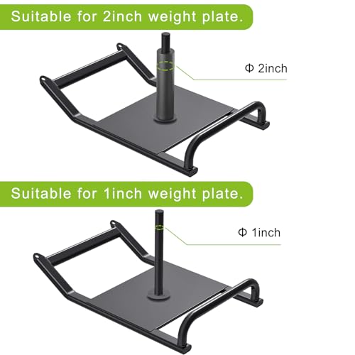 Dolibest Weight Sled, Fitness Sled, Workout Sled for Fitness Strength Training and Speed Improvement, Push-Pull Prowler Training, Suitable for 1-2" Weight Plates, Black - color: Black Pull-Push Sled-3