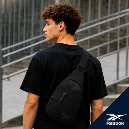 Reebok Unisex Crossbody Bag - Convertible Compact Durable Cross Body Bag for Women and Men - Gym and Travel Essentials, Size One Size, Berry Black - color: Berry Black