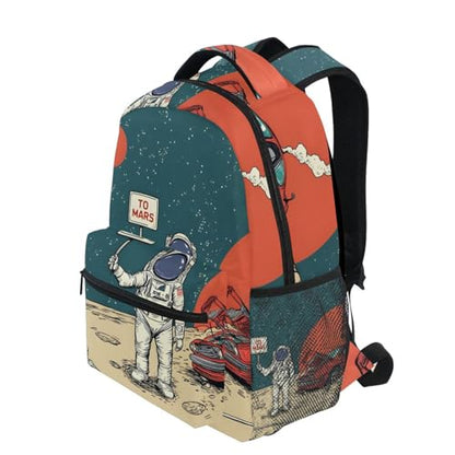 ALAZA Pop Art Retro Astronaut Space Cartoon Large Backpack Personalized Laptop iPad Tablet Travel School Bag with Multiple Pockets for Men Women College - color: Astronaut