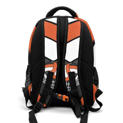 Volleyball Orange Black Customized Waterproof Backpacks Shoulders Bags Daypacks - color: Muilti 19